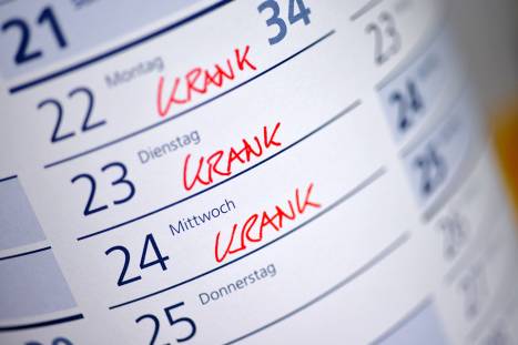 Foto: Kalender mit Krankentagen
